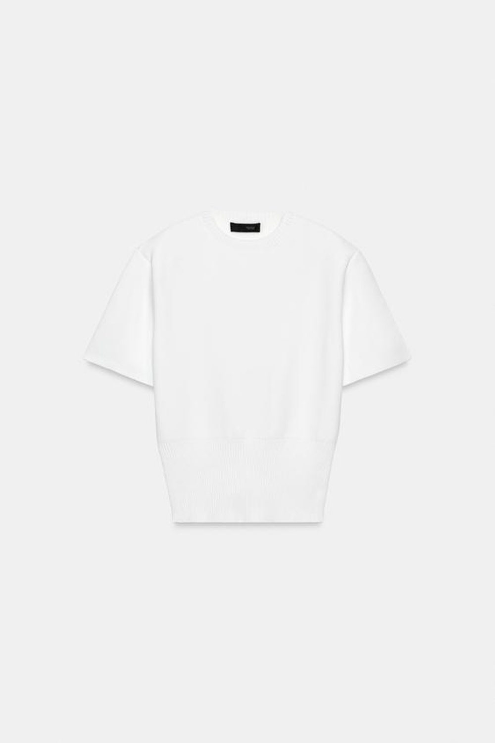 ZARA ТРИКОТАЖНЫЙ ТОП С ПОДПЛЕЧНИКАМИ, БЕЛЫЙ