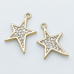 Подвеска Звезда, цвет золото, фианиты, размер 15*10 мм, цена за 1 шт