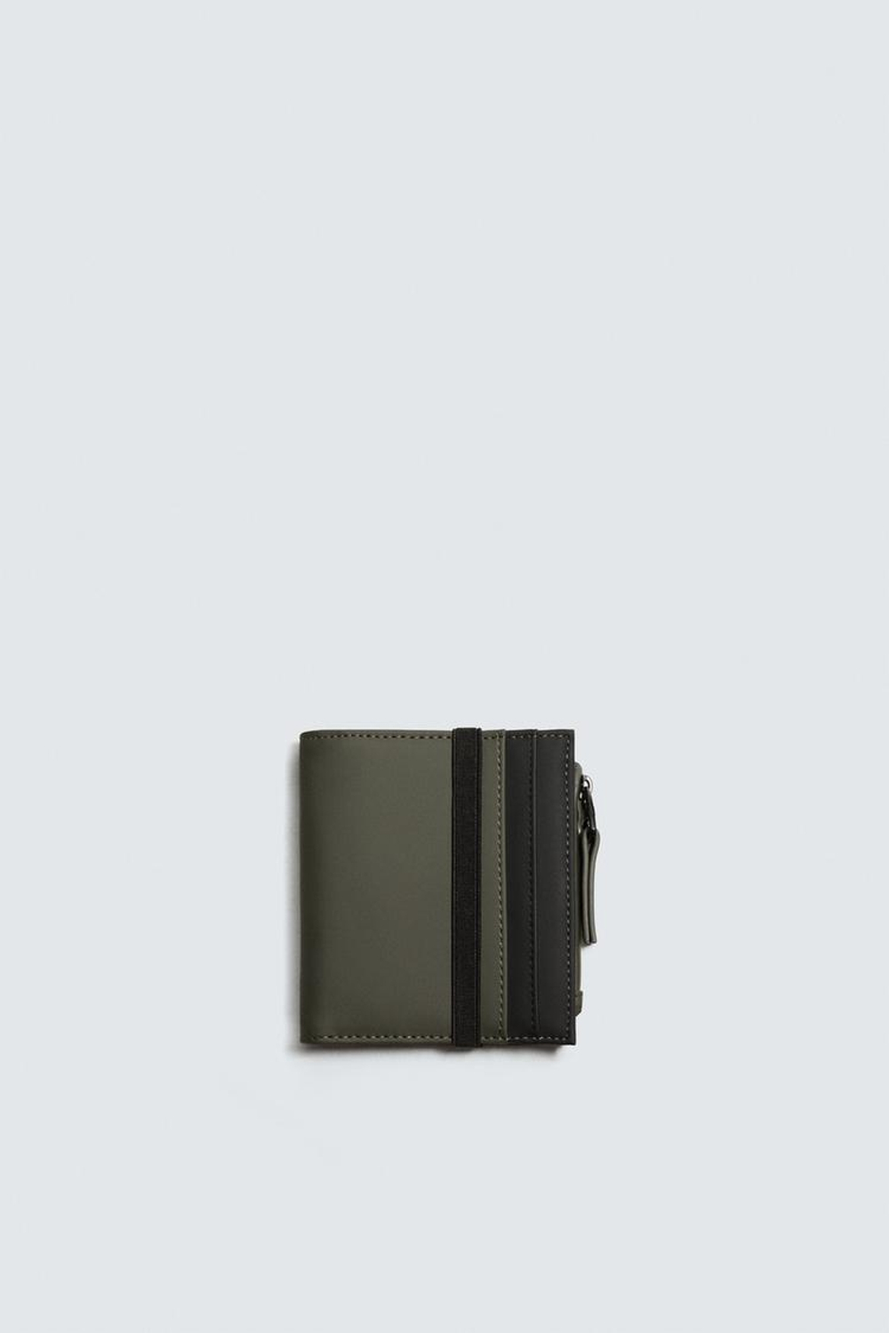 ZARA ПРОРЕЗИНЕННЫЙ КОШЕЛЕК С ОТДЕЛЕНИЕМ ДЛЯ МОНЕТ, ЗЕЛЕНЫЙ ХАКИ