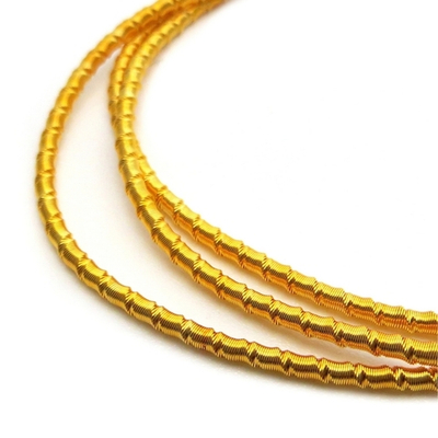 Канитель мягкая, фигурная KAN/LB, 2 мм, матовый, желтое золото