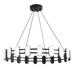 8342/40L LEDIO LN26 226 черный/белый металл/акрил Люстра подвесная LED 40W 4000K 220V OVELA