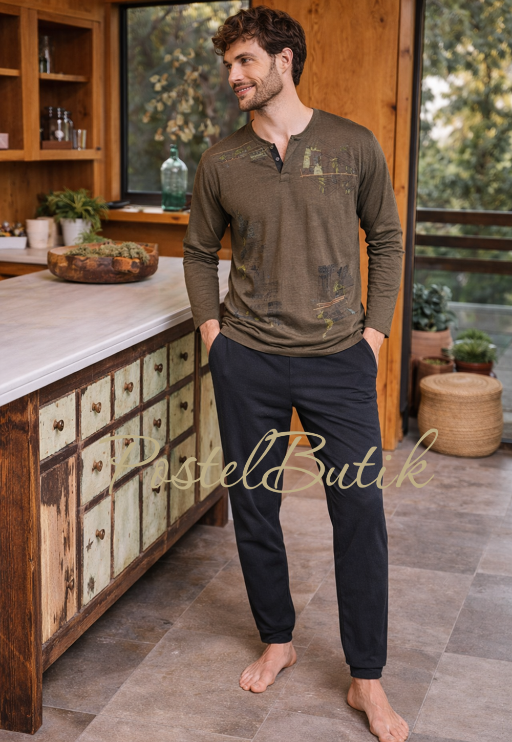 Пижама мужская Massana E27 KHNAKI (P721310) серая