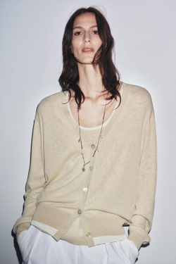 ZARA ДВУХСЛОЙНЫЙ КАРДИГАН, ПЕСОЧНЫЙ