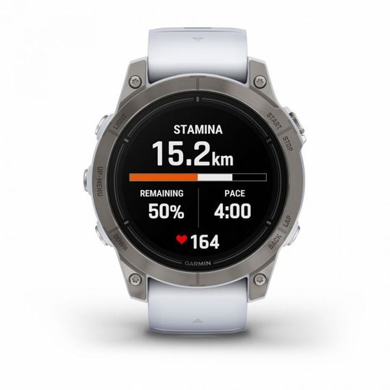 Garmin EPIX PRO Gen 2 Sapphire 47 мм — титан белый DLC, белый ремешок