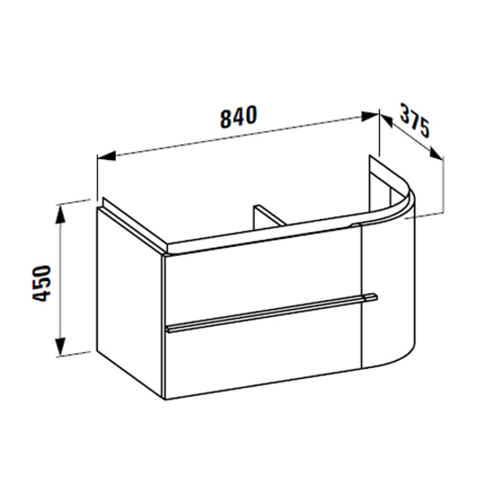 Мебель для ванной Laufen Palace 84x38 4.0150.2.075.463.1 схема