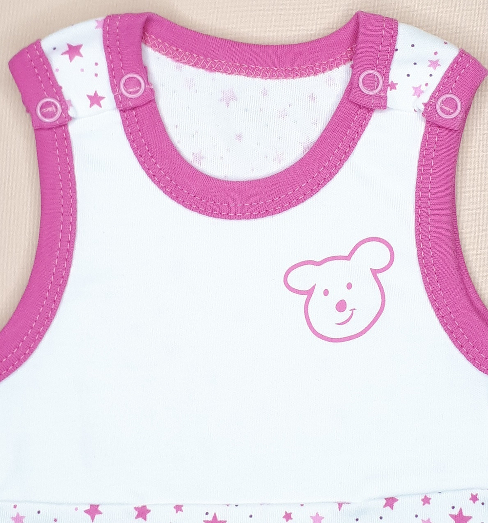 Комплект Мишка и звёзды (розовый)