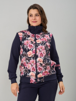 Костюм с брюками КБ-384/тсиний-пионы