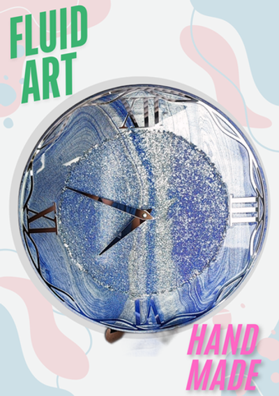 Часы настенные ручной работы из эпоксидной смолы, диаметр 40 см, подарок, декор