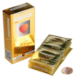 Презервативы Masculan Gold золотого цвета, с ароматом ванили 10 шт.