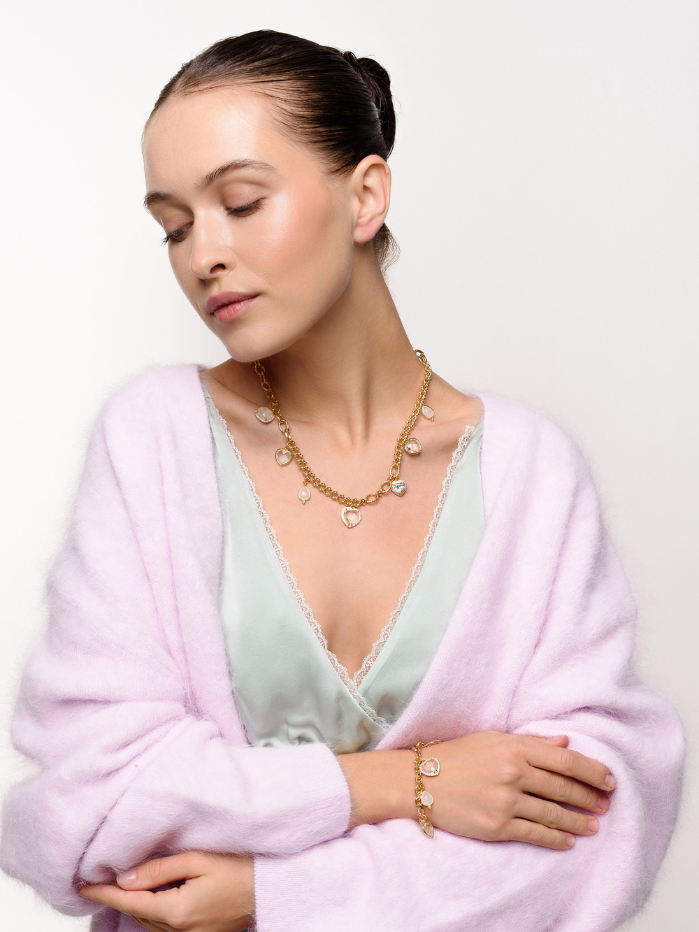 Колье "Amour mix chain" Gold