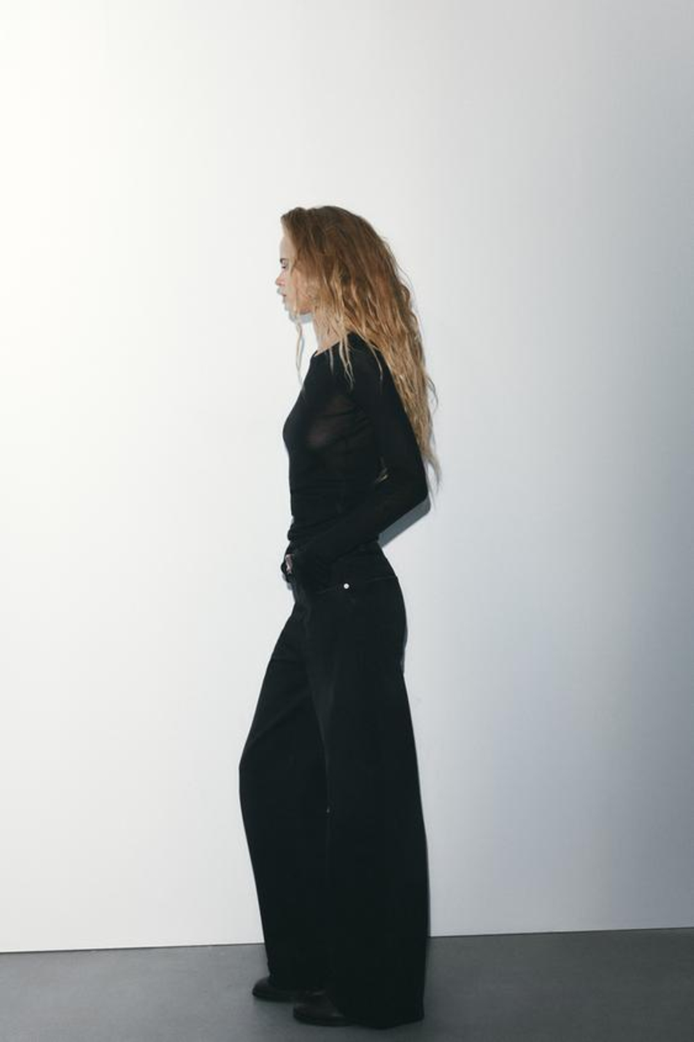 ZARA ДЖИНСЫ TRF EXTRA WIDE-LEG С ВЫСОКОЙ ПОСАДКОЙ, ЧЕРНЫЙ