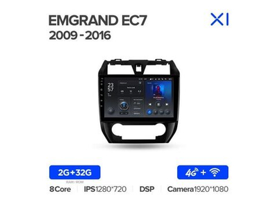 Магнитола Teyes X1 2-32 Wi-Fi + 4G Geely Emgrand EC7 1 2009 — 2016 10.2"