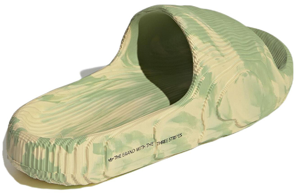 Adidas originals ADILETTE 22 SLIDES comfortable anti-wear non-slip one-word slippers for men and women the same style green and yellow