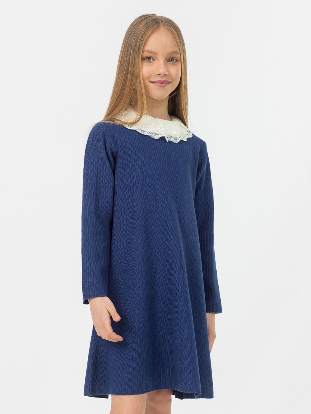 Платье для девочки в школу AT1082 сапфировый