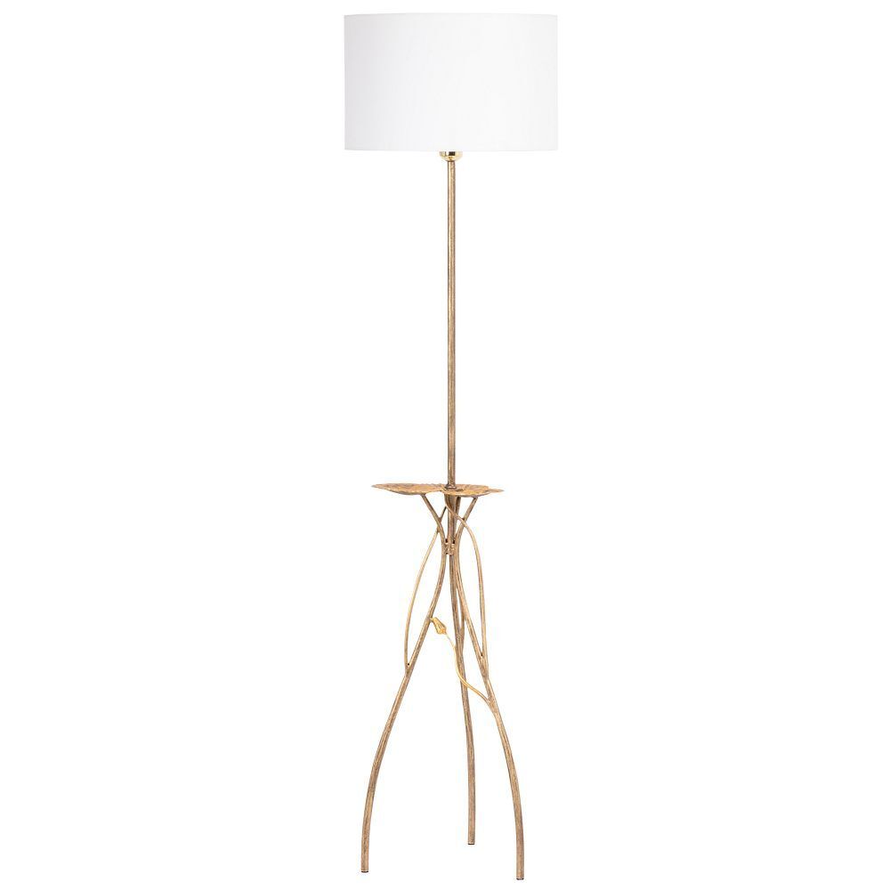 Светильник напольный торшер Нимфея с абажуром Винтаж-2 Белый