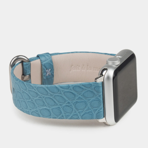 Ремешок для Apple Watch 40/41/42 mm из кожи аллигатора, сизого цвета