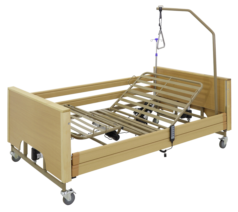 Кровать электрическая Med-Mos YG-1 (ЛДСП светлое дерево) ширина ложемента 120 см