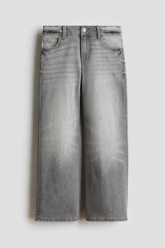 H&M Джинсы Baggy Fit Bootcut, светло-серый