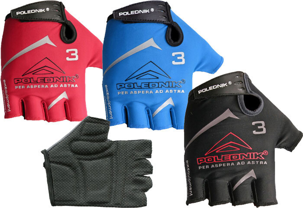 Велоперчатки Polednik F-3 р. 12 XXL Black,Blue,Red