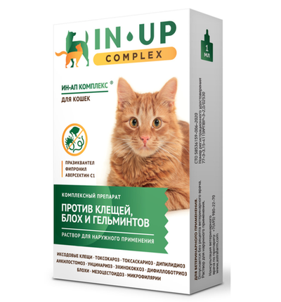 Капли ИН-АП комплекс для кошек и котят, 1 мл