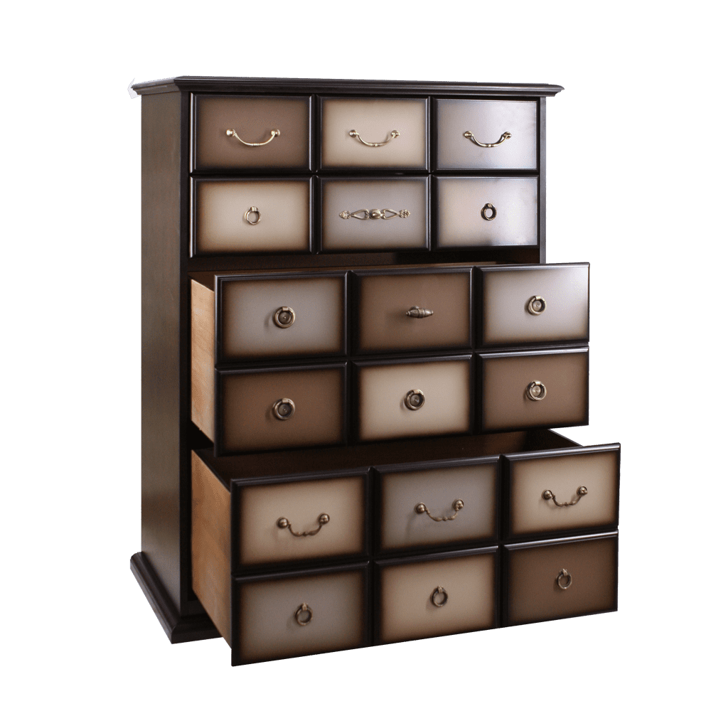 Комод "Пандора"- 4 с 4 ящиками Орех Шоколад