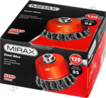 MIRAX 120 мм, жгутированная стальная проволока, 0.5 мм, Щетка-крацовка чашечная (35104-120-2)