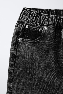 ZARA ДЖИНСЫ BALLOON С ЭФФЕКТОМ ПОТЕРТОСТИ, ЧЕРНЫЙ