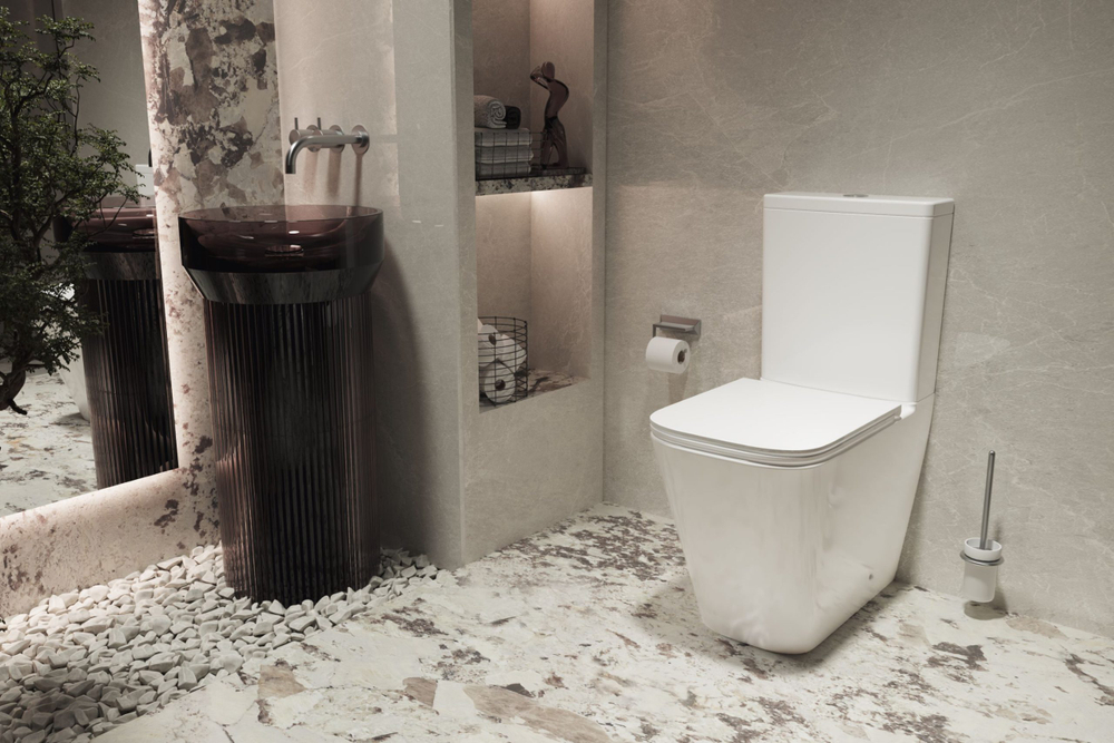 Унитаз-компакт Tornado Q-Line VT2-12T, цвет белый, ультратонкое сиденье soft-close, P-trap