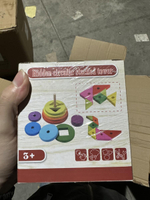 Развивающая игрушка деревянная Пирамидка сортер 8 слоев + основа, коробка C-41690