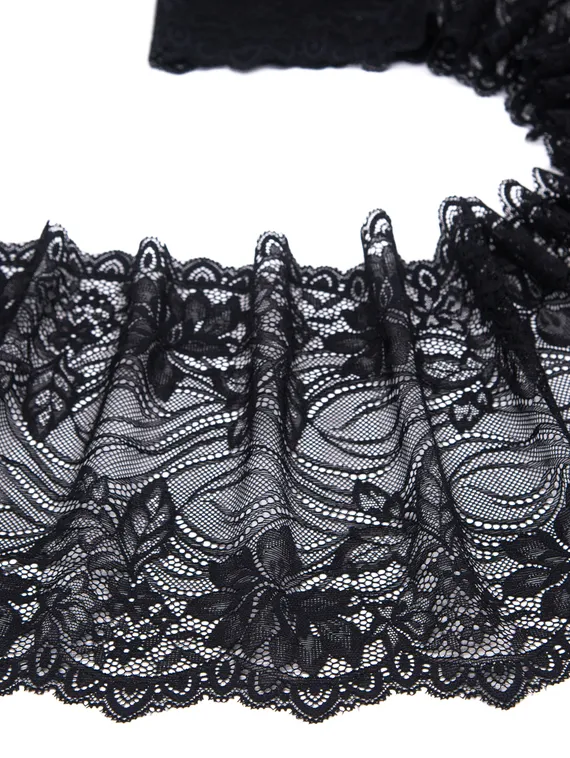 03-249 Кружево эластичное 23 см, черный 170