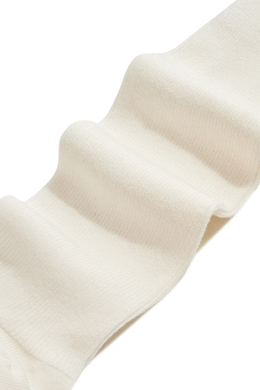 Носки длинные из хлопка в мелкий рубчик Молочный