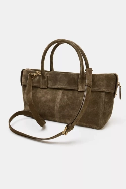 ZARA КОЖАНАЯ СУМКА С КАРМАНАМИ, ЗЕЛЕНЫЙ