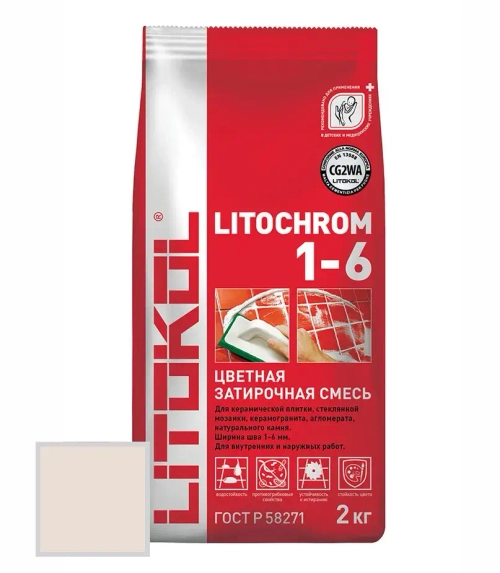 Затирка цементная Litokol Litochrom 1-6 C.50 светло-бежевая/жасмин