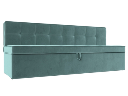 Диван кухонный прямой Техас, Бирюзовый, Велюр, 113096