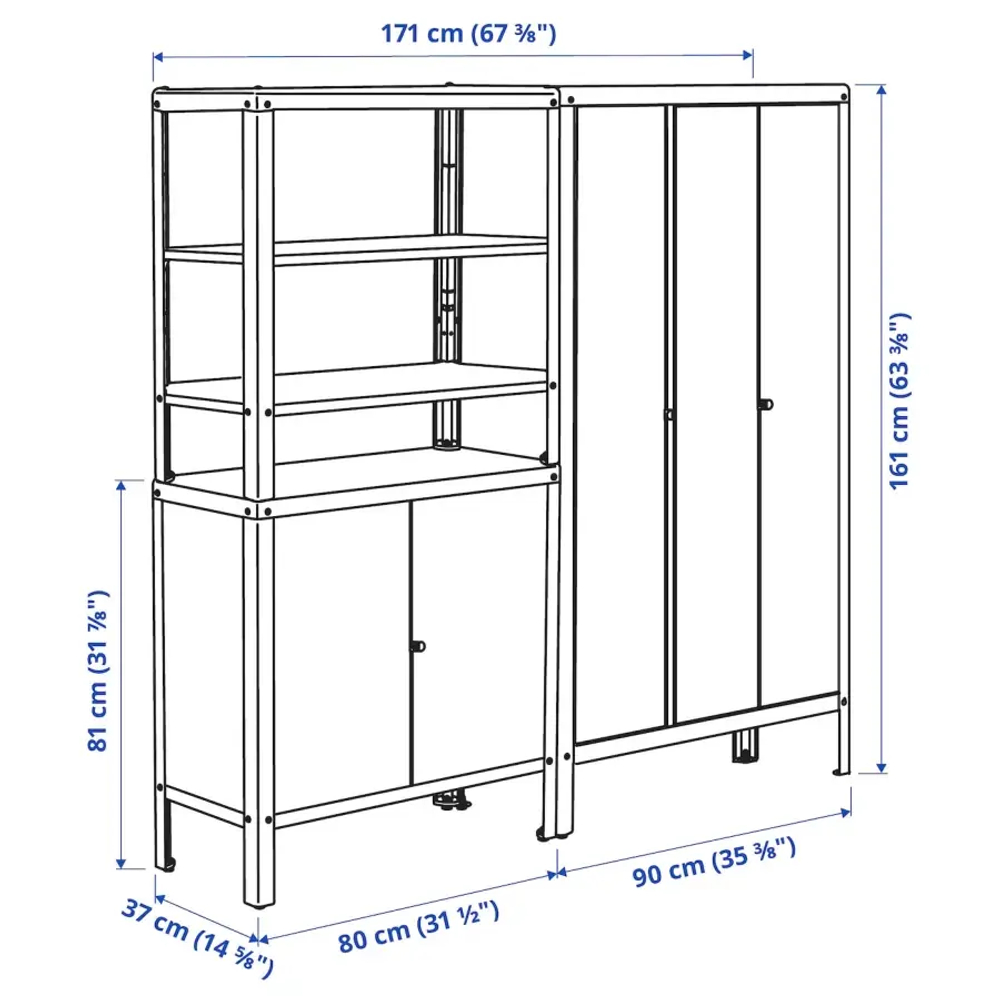 Книжный шкаф - KOLBJÖRN / KOLBJORN IKEA/ КОЛЬБЬЕРН ИКЕА,  171х161 см, бежевый