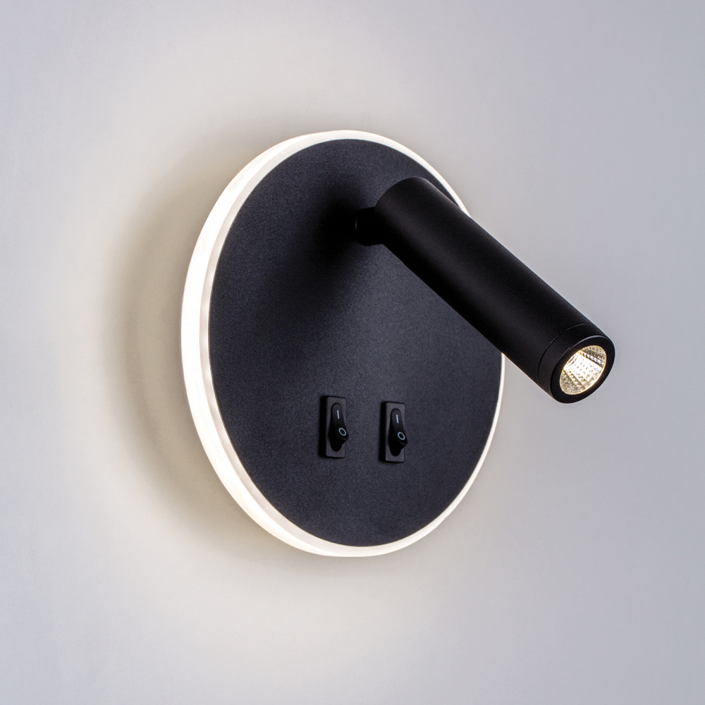 808657 Светильник настенный MURO LED 9W+3W 530LM+140LM G ЧЕРНЫЙ 3000K