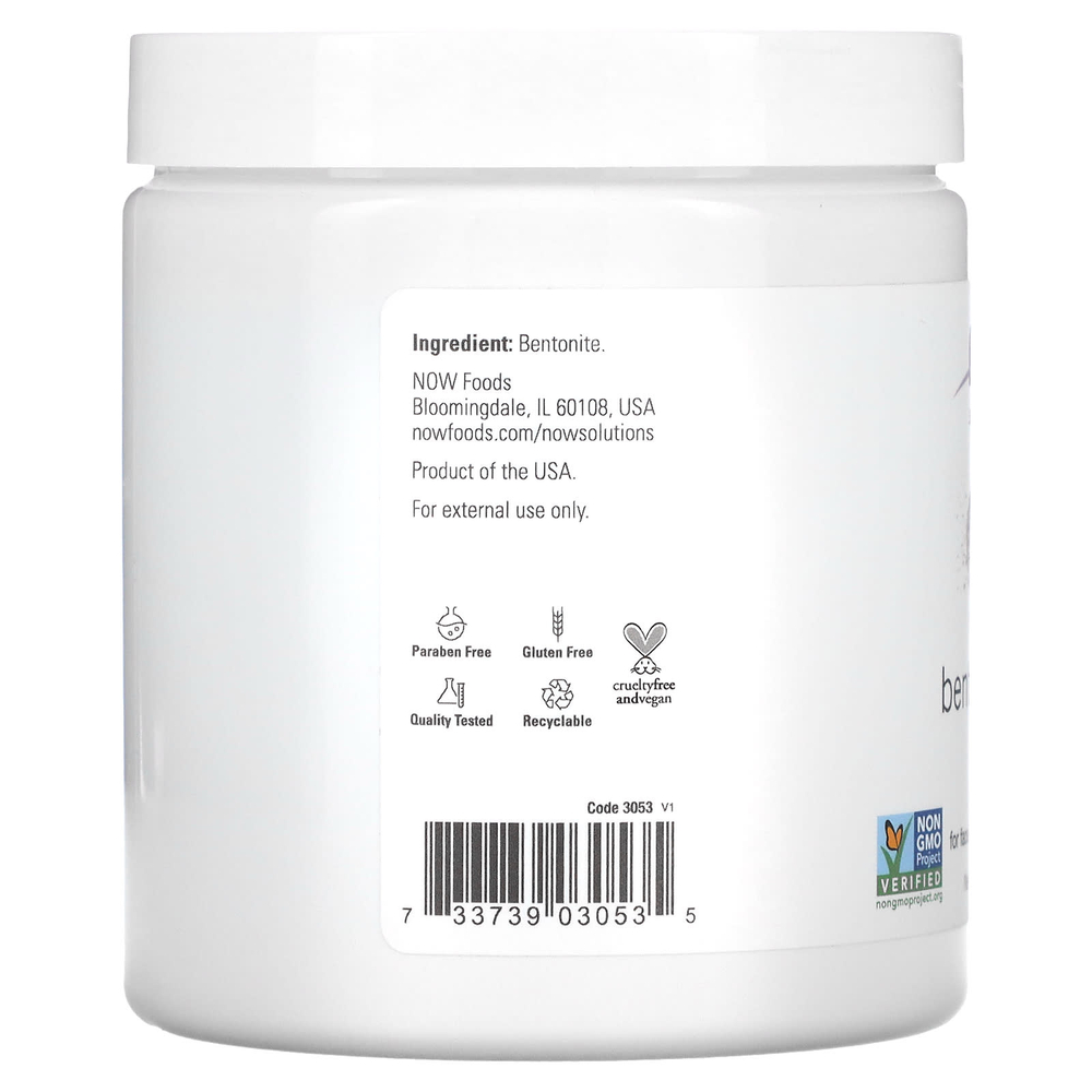 NOW Foods, Solutions, порошок из бентонитовой глины, без добавок, 312 г (11 унций)
