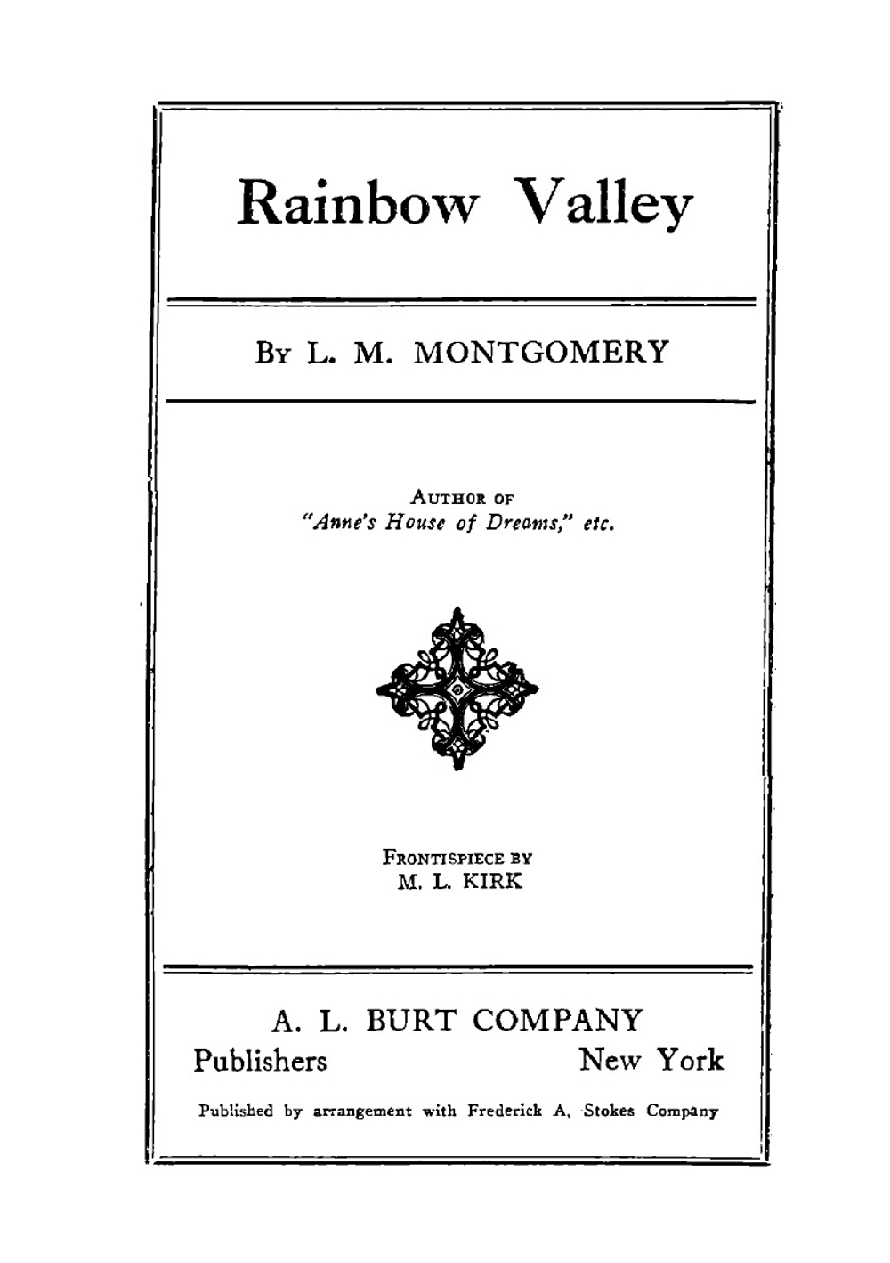 Rainbow valley | L. M. Montgomery