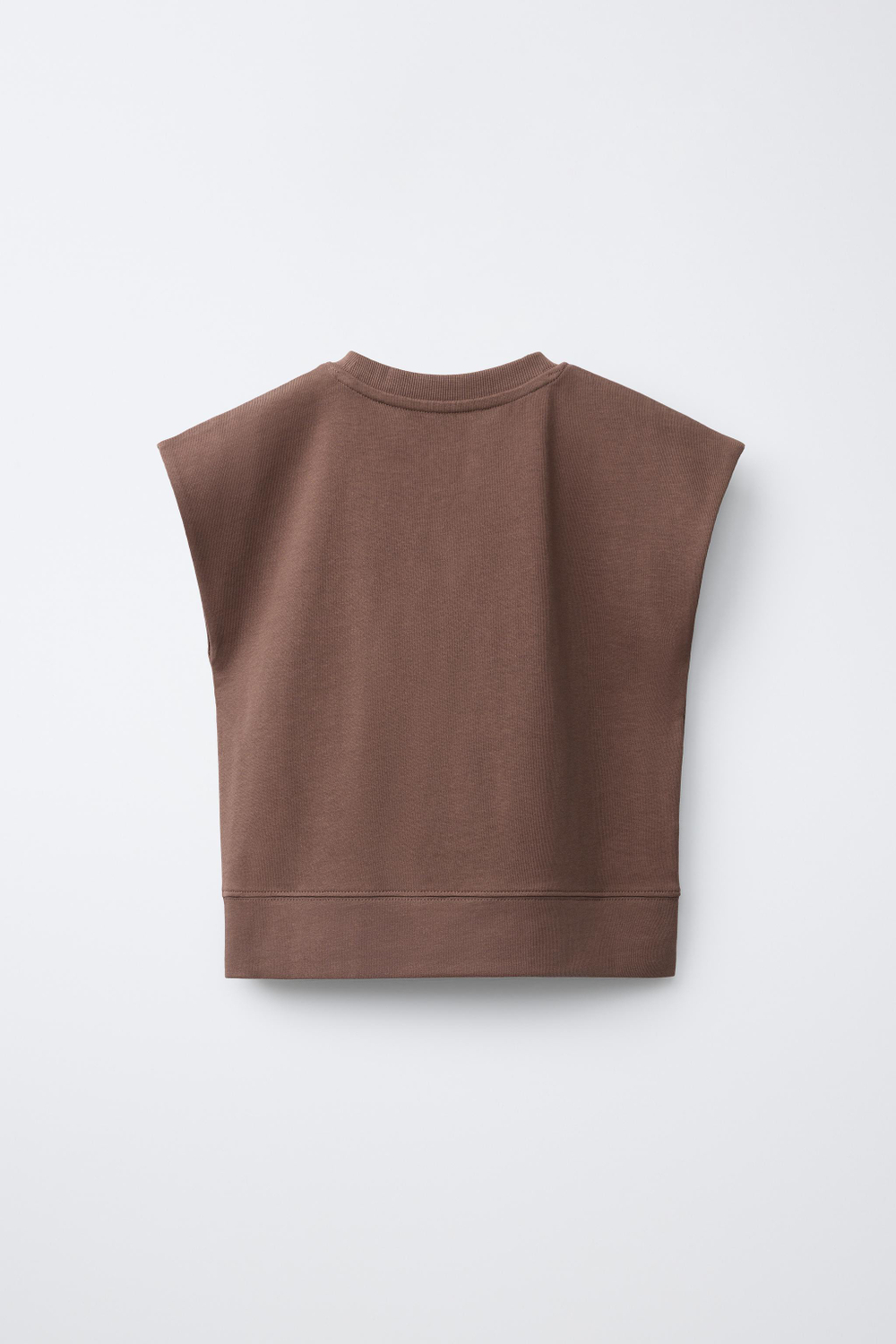 ZARA ОДНОТОННАЯ ФУТБОЛКА HEAVY WEIGHT, КОРИЧНЕВЫЙ