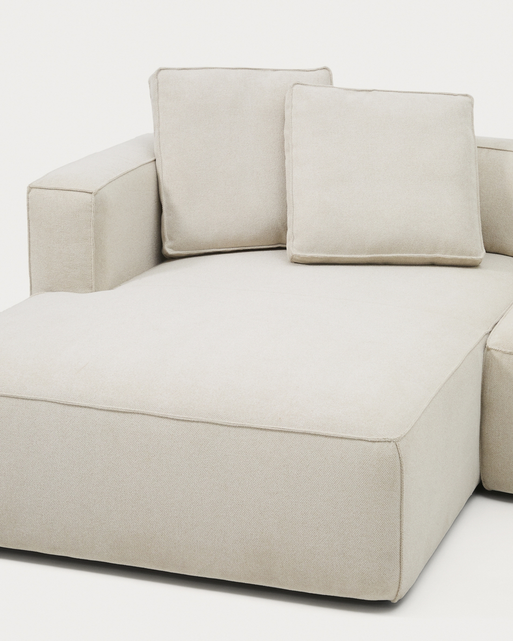 Диван-кровать Marela бежевый шенилл 3-местный с кушеткой слева 236 см