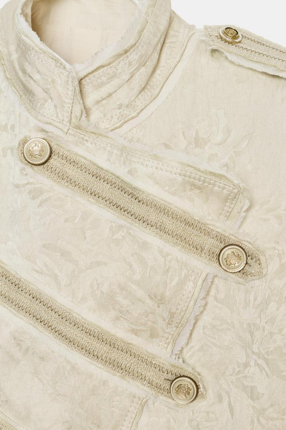 ZARA КОРОТКАЯ ЖАККАРДОВАЯ КУРТКА ZW COLLECTION LIMITED EDITION, БЕЖЕВЫЙ