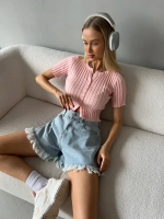 Шорты джинсовые летние широкие короткие клеш бахрома