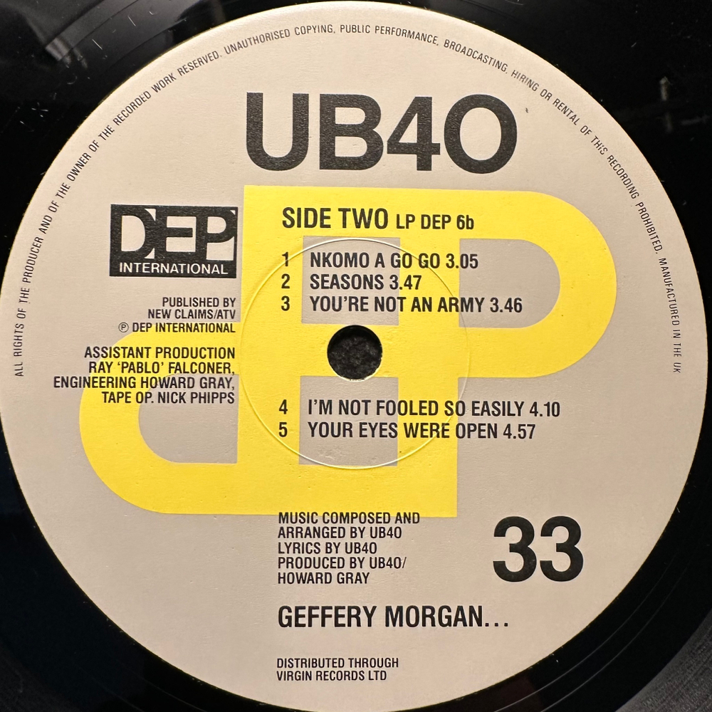 UB40 - Geffery Morgan (Англия 1984г.)