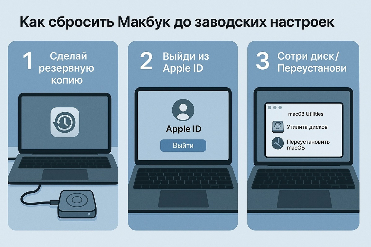 Как сбросить (обнулить) до заводских настроек MacBook?
