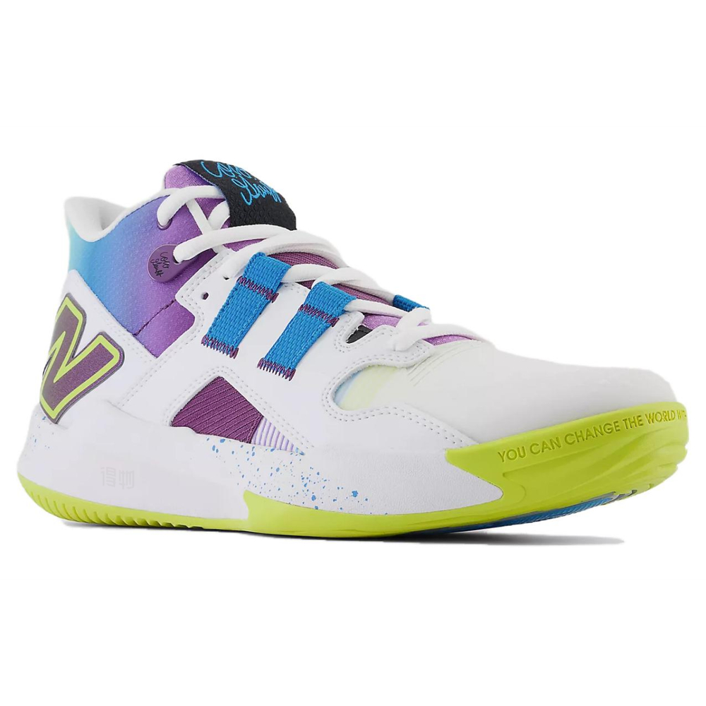 New Balance Coco CG1 Амортизация Износостойкие Высокие Кроссовки для Тениса Унисекс Белый Фиолетовый Синий