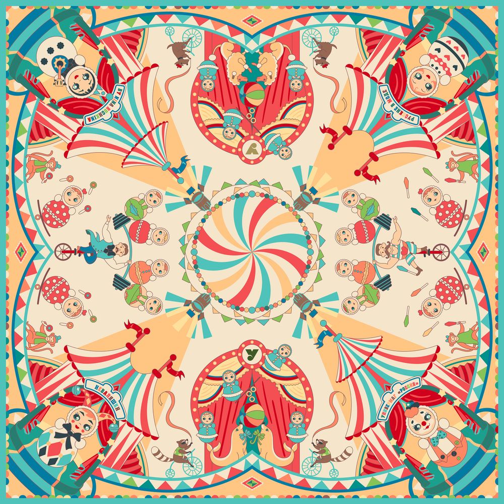 Платок «Русская неваляшка. Праздник»