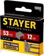 STAYER тип 53 (A/10/JT21) 12 мм, 1000 шт, калибр 23GA, скобы для степлера (3159-12)