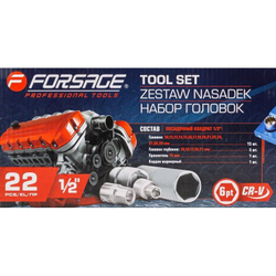 Головки 1/4'', 1/2'', набор 22пр Forsage