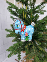Лошадка Пони ёлочная игрушка из фарфора