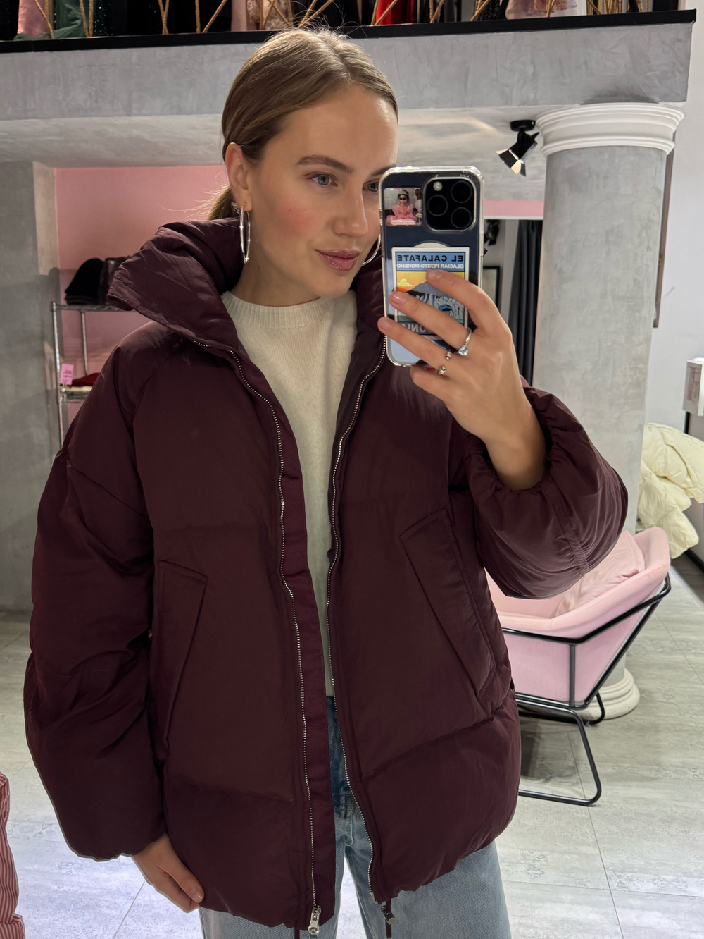 Пуховик Бургунди